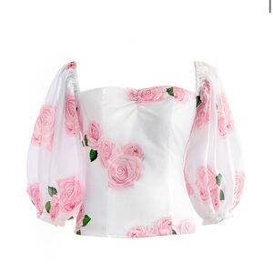 Dose of roses puff sleeve top
